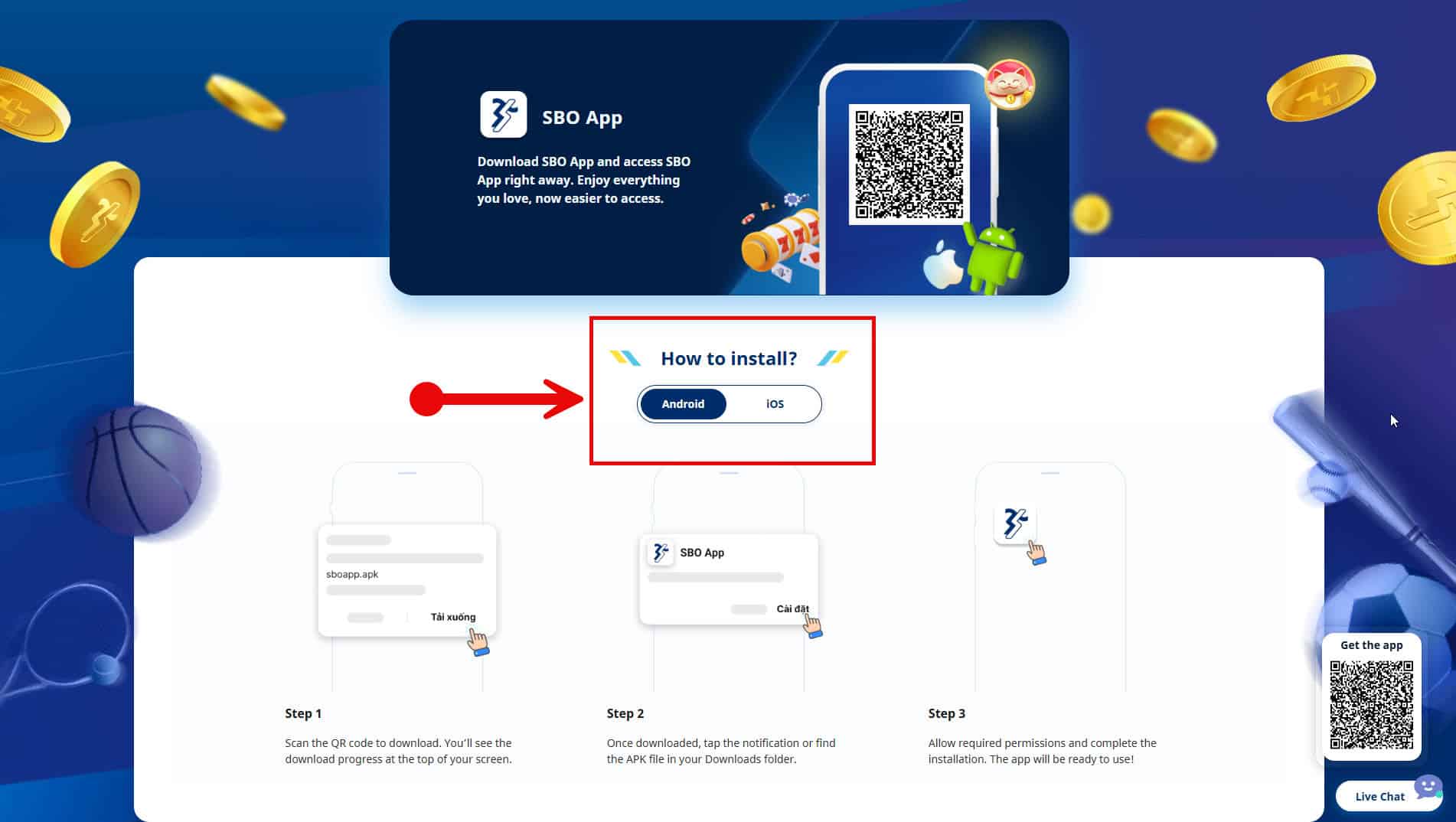 huong dan cac buoc tai app sbotop va cai dat