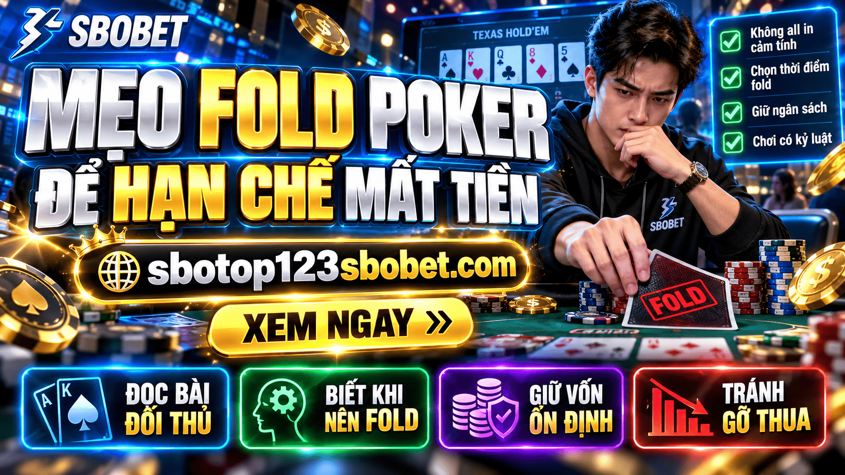 Mẹo Fold Poker để hạn chế mất tiền giúp giảm rủi ro thua cuộc